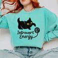 Introvert Energy Cat Love Cat Meme Comfort Colors Sweatshirt Chalky Mint