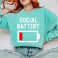 Introvert Low Social Battery Level Anti Social People Comfort Colors Sweatshirt Chalky Mint Introvert Low Social Battery Level Anti Social People Comfort Colors Sweatshirt Chalky Mint
