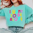 Introvert I Want To Be Alone Retro Wavy Comfort Colors Sweatshirt Chalky Mint Introvert I Want To Be Alone Retro Wavy Comfort Colors Sweatshirt Chalky Mint