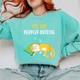 It's Too Peopley Outside Introvert And Cat Lover Comfort Colors Sweatshirt Chalky Mint