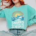 I Like Sharks & Maybe Like 3 People Humor Introverts Summer Comfort Colors Sweatshirt Chalky Mint I Like Sharks & Maybe Like 3 People Humor Introverts Summer Comfort Colors Sweatshirt Chalky Mint