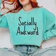 Socially Awkward Introvert Anxious Social Awkwardness Comfort Colors Sweatshirt Chalky Mint