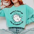 Sorry I Can't Go I'm An Indoor Cat Quote Introvert Comfort Colors Sweatshirt Chalky Mint