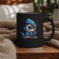 Adorable Book Lover Blue Jay With Reading Glasses Cute Graphic Print Coffee Mug