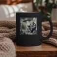 Bigfoot With Alien Reading A Book Bigfoot And UFO Graphic Print Coffee Mug