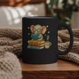 Book Lover Elephant Reading Books Library Read Books Be Kind Graphic Print Coffee Mug