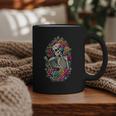 Book Lover Skeleton Reading With Dia De Los Muertos Flowers Graphic Print Coffee Mug Book Lover Skeleton Reading With Dia De Los Muertos Flowers Graphic Print Coffee Mug