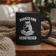 Booked And Unbothered Cat Reading Book Lovers Graphic Print Coffee Mug