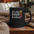 Books Booze And Besties Book Lover Bestie Squad Twinning Graphic Print Coffee Mug