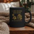 I Like Books And Dogs And Maybe 3 People Vintage Sayin Graphic Print Coffee Mug