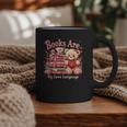 Books Are My Love Language Teddy Bear Book Lovers Valentine Graphic Print Coffee Mug