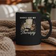 Books Are My Therapy Cozy Reading Chair Artwork Graphic Print Coffee Mug