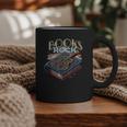 Books Rock Rock'n Roll Science Of Reading Teachers Guitar Graphic Print Coffee Mug