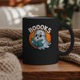BOOOKS Cute Ghost Reading Books Halloween Graphic Print Coffee Mug BOOOKS Cute Ghost Reading Books Halloween Graphic Print Coffee Mug