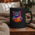 Cat Book Shirt Colorful Cat Reading Book Graphic Print Coffee Mug