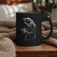 Cat Holds Book Writing Animal Print Motif Drawing Art Cat Graphic Print Coffee Mug