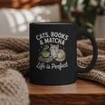 Cats Books And Matcha Life Is Perfect Green Tea Matcha Graphic Print Coffee Mug