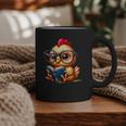 Chicken Reading a Book Farm Animal Chick Graphic Print Coffee Mug
