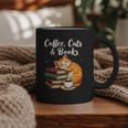 Coffee Cats & Books Lover For Women & Girls Coffee Graphic Print Coffee Mug