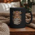Cute Baby Highland Cow Reading Book Librarian Bookworm Graphic Print Coffee Mug