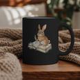 Cute Bunny Reading Book Glasses Bookworm Graphic Print Coffee Mug