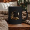 Cute Cat Book Flowers Graphic Print Coffee Mug Cute Cat Book Flowers Graphic Print Coffee Mug