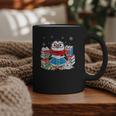 Cute Christmas A Penguin Reading Book Snowflake Hot Teacher Graphic Print Coffee Mug Cute Christmas A Penguin Reading Book Snowflake Hot Teacher Graphic Print Coffee Mug
