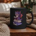 Cute Dragon Read Books Be Kind Stay Weird Book Lover Graphic Print Coffee Mug