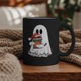 Cute Ghost Holding Books Bookish Christmas Graphic Print Coffee Mug