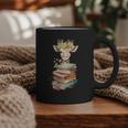 Cute Giraffe With Book Floral Bookworm Librarian Book Lover Graphic Print Coffee Mug
