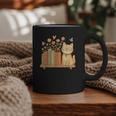 Cute Kawaii Cat Books Flowers Graphic Print Coffee Mug Cute Kawaii Cat Books Flowers Graphic Print Coffee Mug