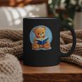 Cute Teddy Bear Reading Book Fun Graphic Print Coffee Mug
