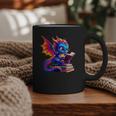 Dragon Reading a Book Bookworm Book Lover Graphic Print Coffee Mug Dragon Reading a Book Bookworm Book Lover Graphic Print Coffee Mug