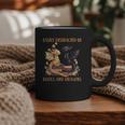 Easily Distracted By Books & Dragons Librarian Book Lover Graphic Print Coffee Mug