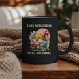Easily Distracted By Books And Gnomes Book Reading Gnome Graphic Print Coffee Mug