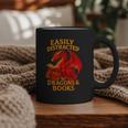 Easily Distracted By Dragons And Books Reading Graphic Print Coffee Mug Easily Distracted By Dragons And Books Reading Graphic Print Coffee Mug