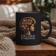 Education Is Freedom Afro Woman Book Illustration Graphic Print Coffee Mug