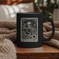 Floral The Reader Tarot Card Skeleton Reading Book Graphic Print Coffee Mug
