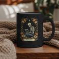 Floral Tarot Card The Reader Skeleton Reading Book Graphic Print Coffee Mug