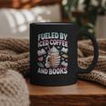 Fueled By Iced Coffee And Books Book Lover Retro Graphic Print Coffee Mug