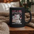 Girl Who Loves Cats And Books Cute Graphic Print Coffee Mug Girl Who Loves Cats And Books Cute Graphic Print Coffee Mug
