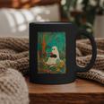 Groovy Ghost Reading Book Cat Halloween Ghost Teacher Graphic Print Coffee Mug