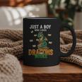 Just a Boy Who Loves Dragons And Books Reading Dragon Graphic Print Coffee Mug