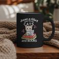 Just A Girl That Loves Cats And Books Cute Cat & Bookwork Graphic Print Coffee Mug