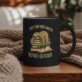 Just One More Chapter Sloth Sleeping On Books Reading Graphic Print Coffee Mug