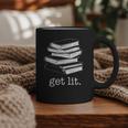 Let's Get Lit Books Graphic Print Coffee Mug