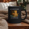 Life Is Better With Cats And Books Cute Cat Lover Graphic Print Coffee Mug Life Is Better With Cats And Books Cute Cat Lover Graphic Print Coffee Mug