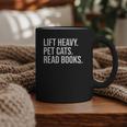Lift Heavy Pet Cats Read Books Gym Workout Weight Lifter Graphic Print Coffee Mug
