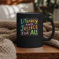 Literacy And Justice For All Protect Banned Books Library Graphic Print Coffee Mug