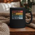 Literacy And Justice For All Stop Book Banning Banned Books Graphic Print Coffee Mug Literacy And Justice For All Stop Book Banning Banned Books Graphic Print Coffee Mug